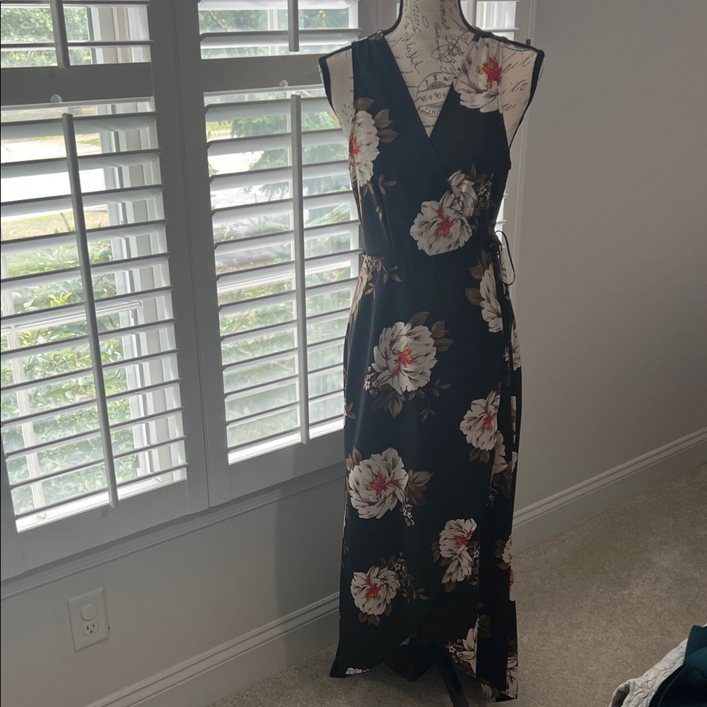Floral Black Maxi Dress